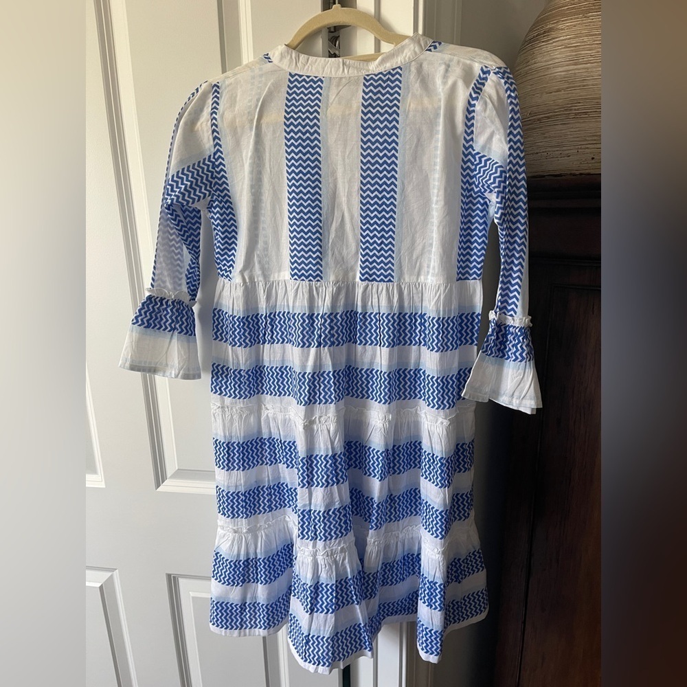 NWT Bindu Glenda Blue White Dress - Picture 5 of 5